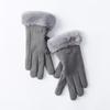 German Velvet Gloves for Women's Warm Cycling In Autumn and Winter  Korean Version with Thickened Velvet  Cold and Wind Resistance Touch Screen Suede