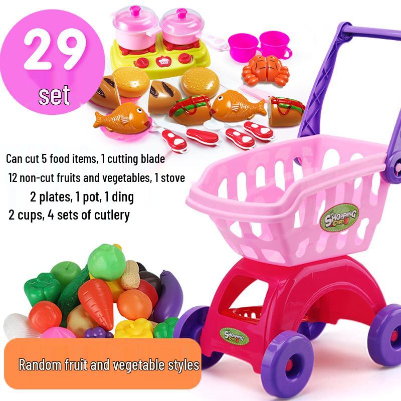 Kids' Shopping Cart Toy Set with Fruit Cutting (Multiple Sizes)