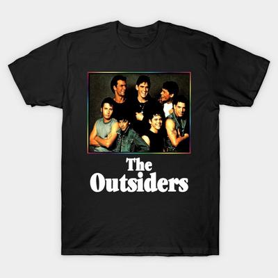 Men Black Print T-shirt The Outsiders Movie No-Cut Transfer Paper Print Cotton Tshirt