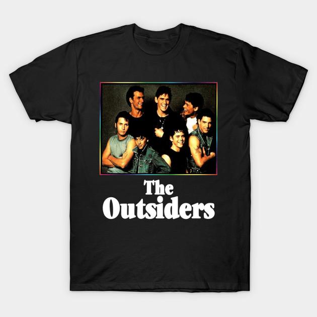 

Men Black Print T-shirt The Outsiders Movie No-Cut Transfer Paper Print Cotton Tshirt M