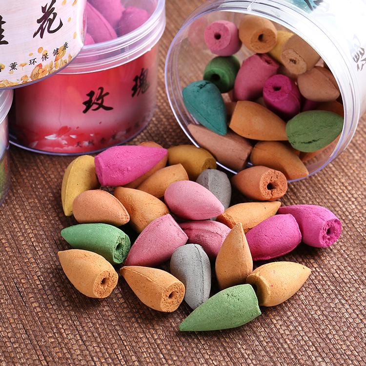 Backflow Incense: 40 Small Bottles of Sandalwood, Agarwood, Wormwood, and Rose for Indoor Aromatherapy