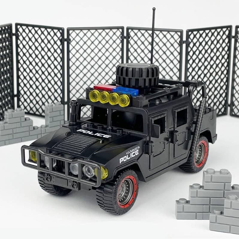 Detailed Abs Plastic Small Particle Building Blocks For Children Special Police Humvee Toy Set