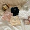 French Lace Trim Mid-Waist Women's Panties - Comfortable Bow Design, Translucent Triangle Style