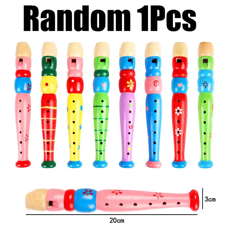 

Kids Wooden Flute Toy 6 Holes Recorder Musical Instrument for Early Music Education Development Gift for Boys Girls