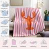 Aquarell Hummer Streifen Aufdruck Decke Geeignet für Sofas Betten Büros Reisen Campingstühle Warme Plüschdecke