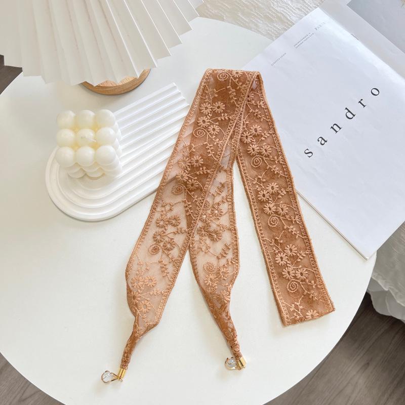 Girly Daisy Lace Pendant Headband & Silk Scarf Multifunctional Ribbon