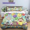 Rick and Morty Pattern Bedding Quilt Set  Home Decoration  Gift (1 * duvet cover + 2 * pillowcase  without core)