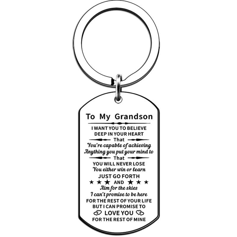 Edelstahl-Schlüsselanhänger Großhandel Für Vatertags- und Muttertagsgeschenk Tante und Neffe Moderner und einfacher Stil