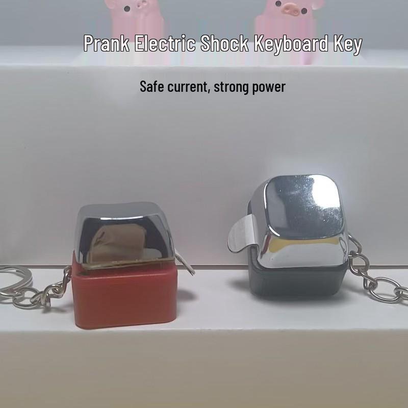 Shock Prank Button Keychain: Trendy Gag Toy for Fun and Decompression