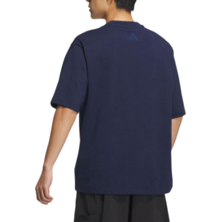 adidas MS Round Neck Sport Casual Short Sleeve T-Shirt Men Tops Navy-Blue JN9473