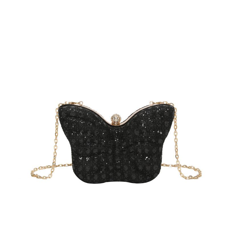 Small Handbag with Butterfly Clasp, Small Square Bag with Chain Strap for Cross-body Carrying, Red Envelope