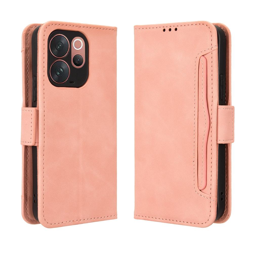 Flip Case for Vivo V70, Card Slot, Pink