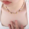 Dopamine Colorful Beaded Natural Stone & Glass Necklace: Versatile Summer Luxury Clavicle Chain for Women