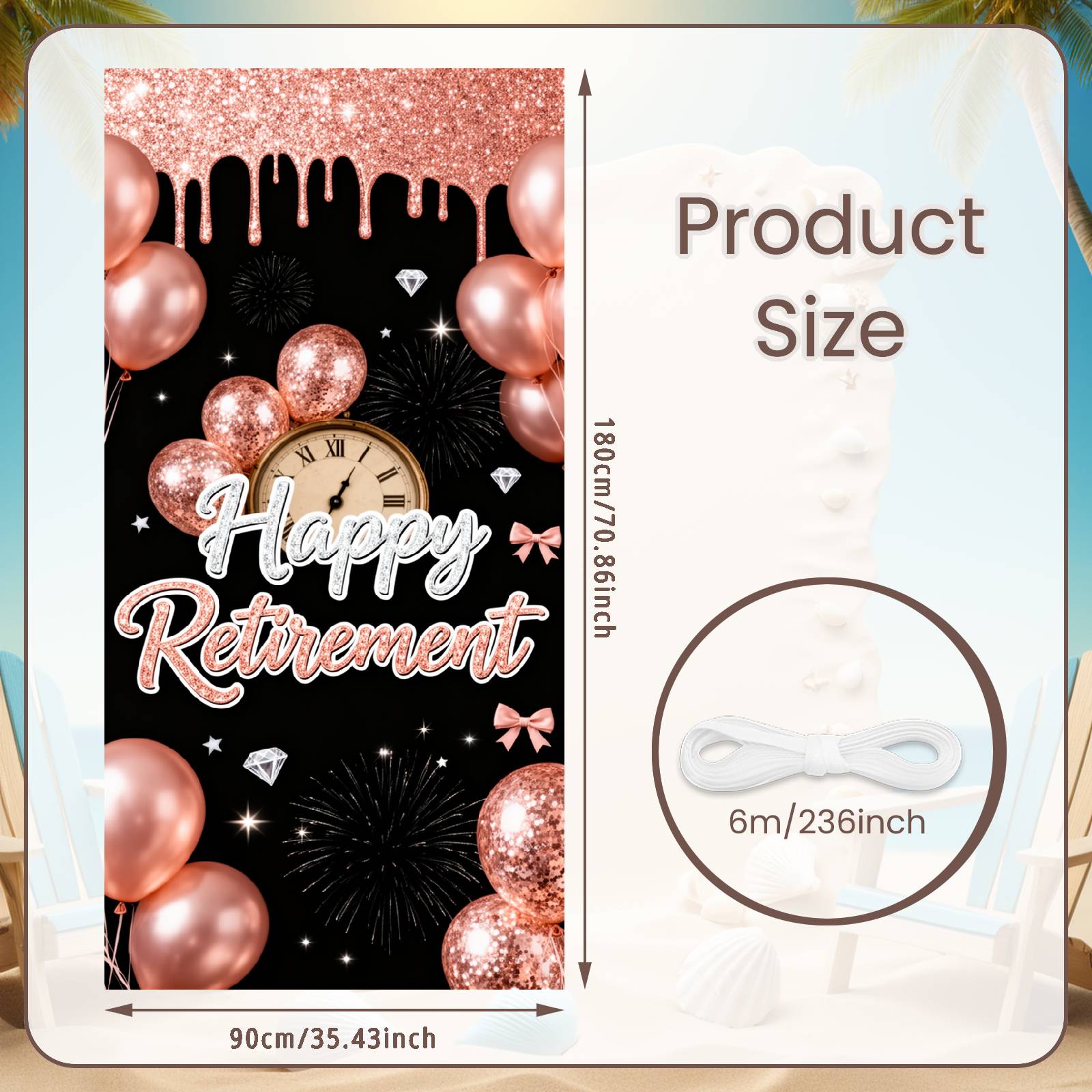 Retirement Background Vintage Clock Pattern Retirement Party Background Retirement Celebration Display Firework Motifs