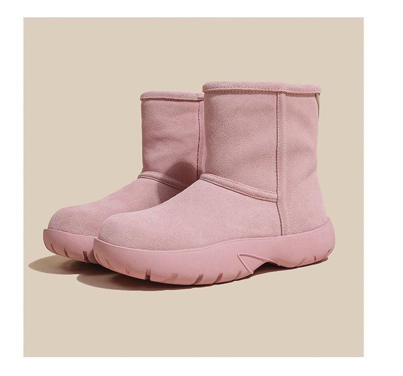 Snow boots women's small inner height increase 7.5cm cotton boots 24 winter new short boots thick-soled piled thickened cotton shoes