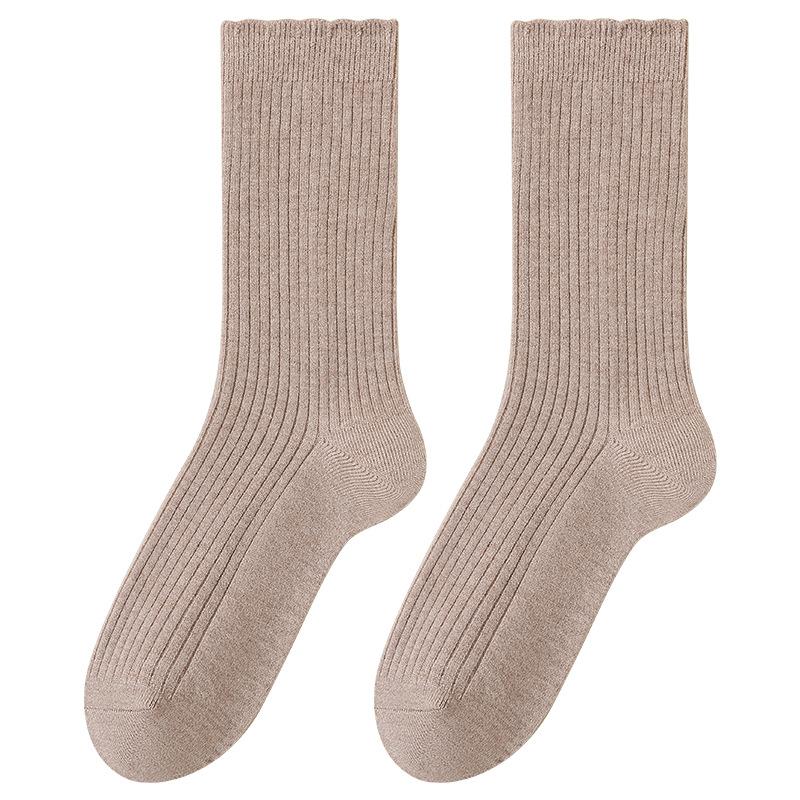 Pile Socks Women's Fall Winter Mid-tube Socks Warm Plus Fleece Plus Socks Lace Socks