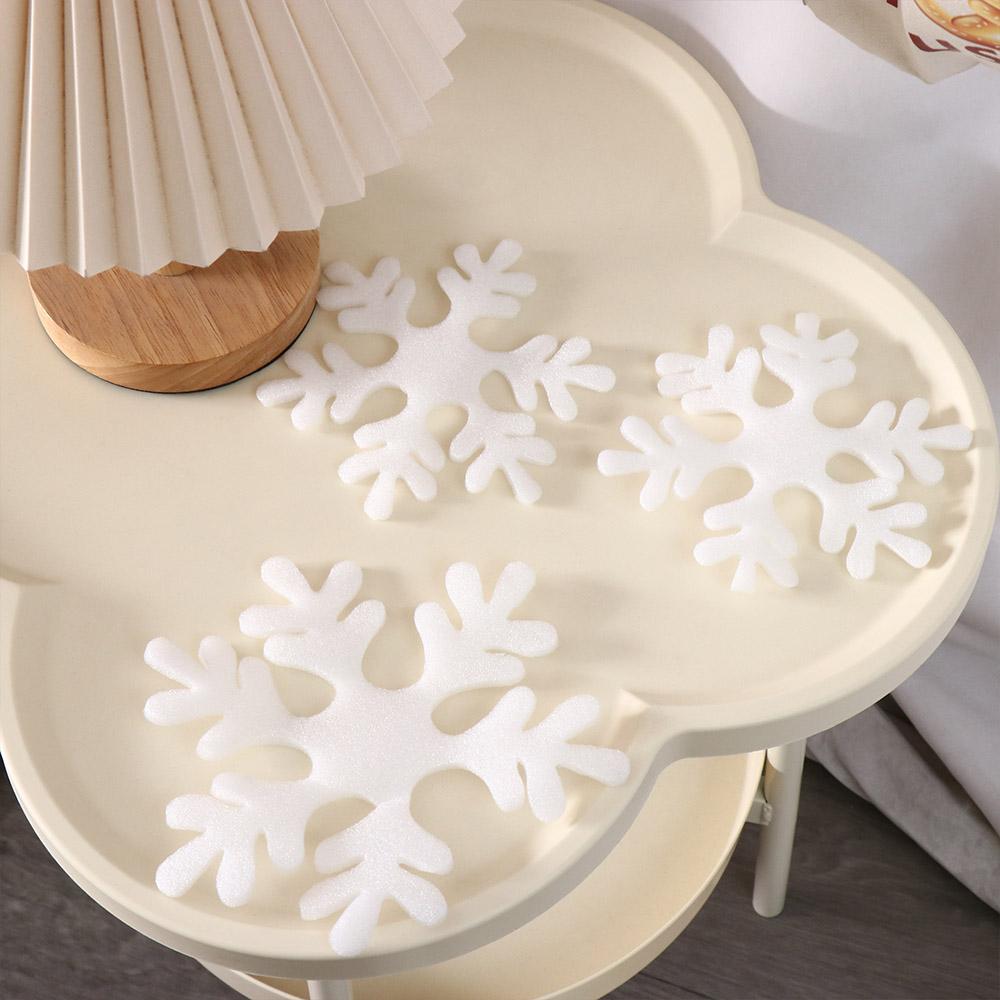 6Pcs White Foam Snowflake Fake Christmas Snowflakes Ornaments Creative Xmas Tree Pendants DIY