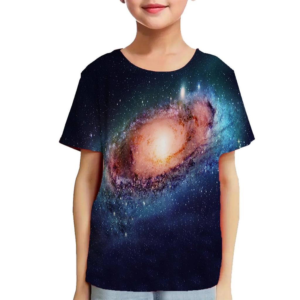 Fashion Children T-Shirts 3D Print Colorful Pattern Round Neck T-Shirts Casual Short Sleeve Tops Kids Tees Clothing