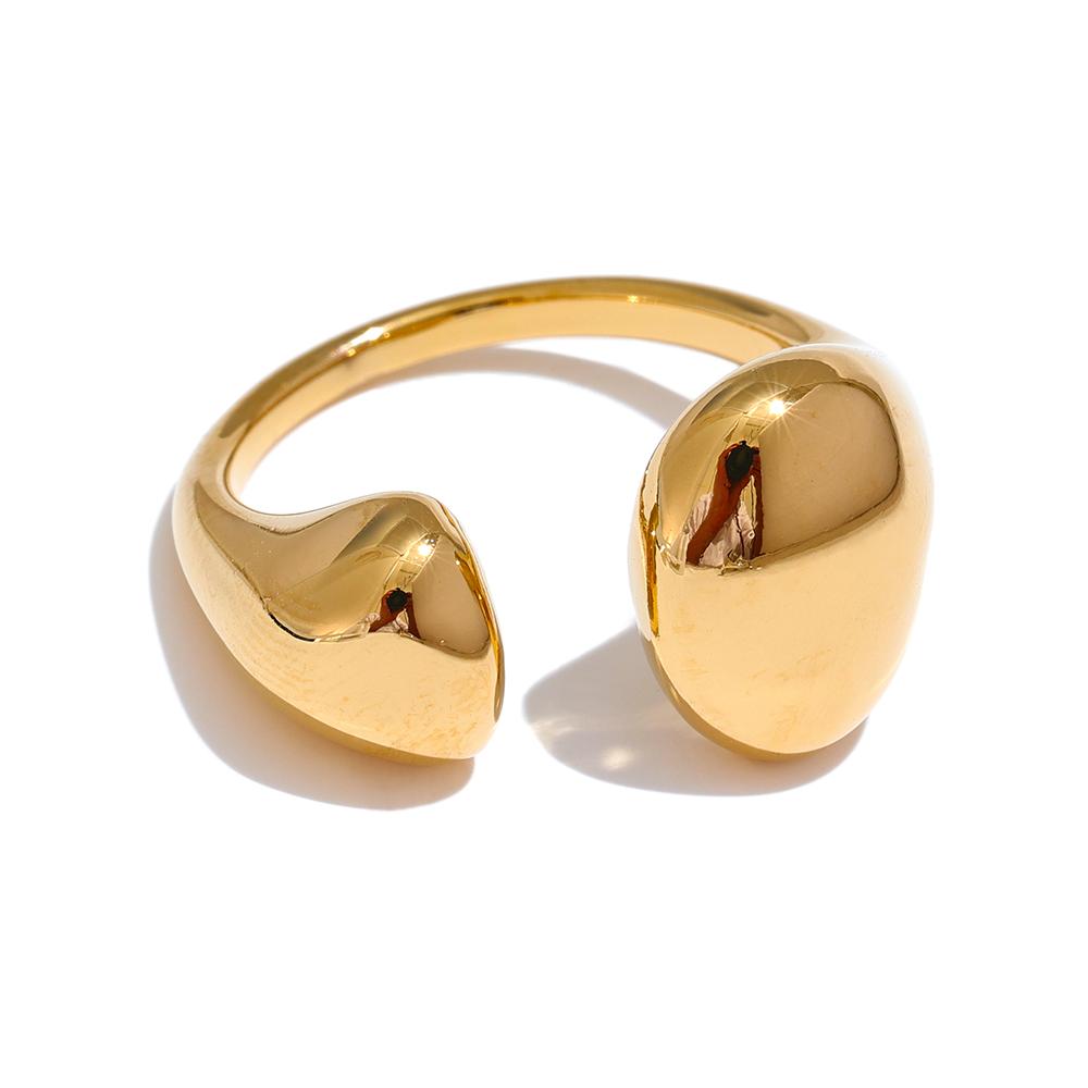 Stainless Steel High Quality Minimalist Daily Smooth Fashion Open Adjustable Ring Waterproof Electroplated Cast Jewelry