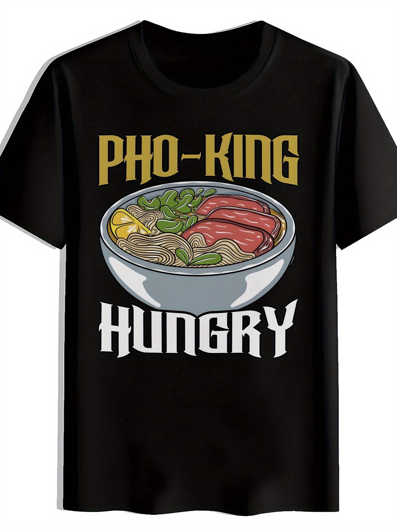 T-shirt Pho-Nomenon Pho-King Hungry Pho Bowl Face Graphic - Funny Vietnamese Noodle Soup L