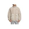adidas Turn-Down Collar Letter Print Pocket Long Sleeve Jacket Unisex Outerwear Beige IK7342