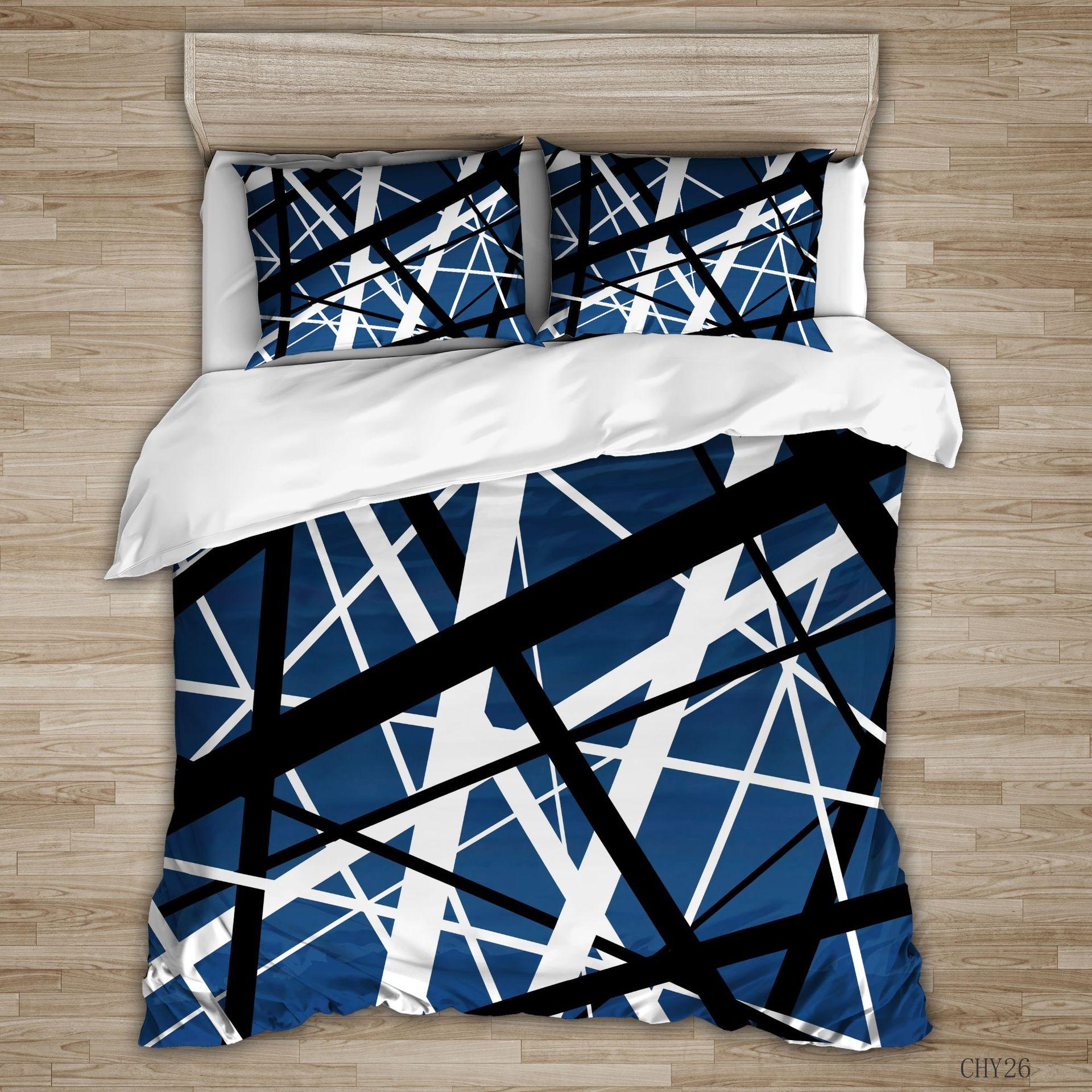 

3D Digital Printing Simple And Fresh Three-Piece New Year S Day New Year S Kit Quilt Cover Bedding 135 * 200 (two-piece set) 90g