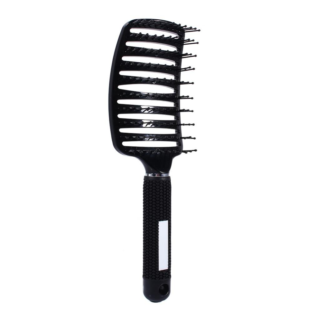 Wide Tine Hair Comb Brush Anti Static Barber Salon Tool Curved Vent Hair Comb Barber Salon чёрный