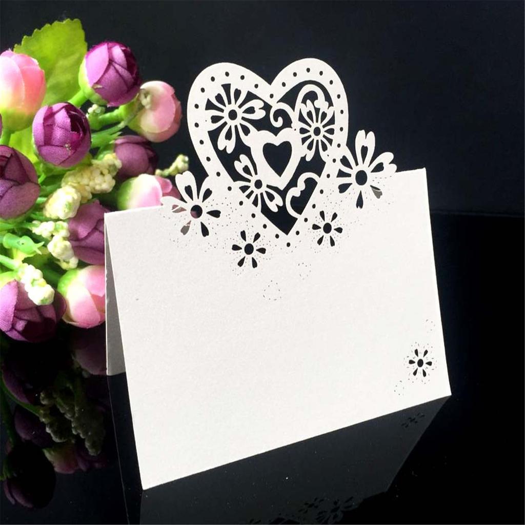 50Pieces Hollow Heart Table Number Cards Wedding Table Name Cards For Bridal Showers Wedding Christmas Banquets Party