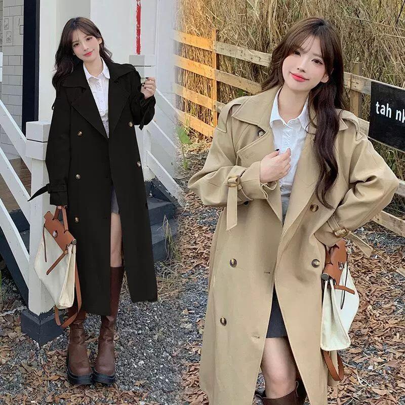 Trench Coat Jacket Women's Mid-length Style Petite Year New Autumn Fashion Temperament Chic Autumn Clothes Korean Coat