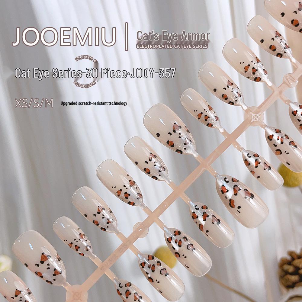 

Almond Point Plaid Cat Eye Manicure Nail Art Set - 30 Pack