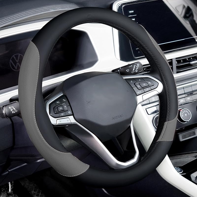 Coverado Winter Fluffy Steering Wheel Cover, Upgraded Anti-Slip Fuzzy Furry Car Steering Wheel Cover, Universal 14-15 inch, Soft Plush, Warm, No