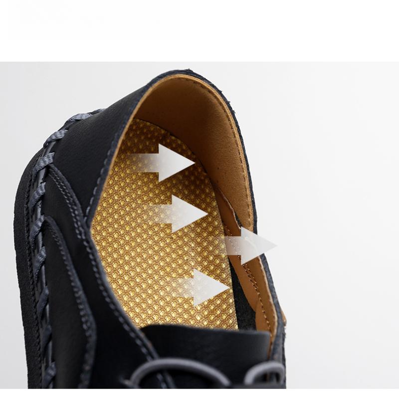 Men's Handmade Leather Shoes Comfortable Loafers Slip On Flats Outdoor Walking Shoes Moccasins