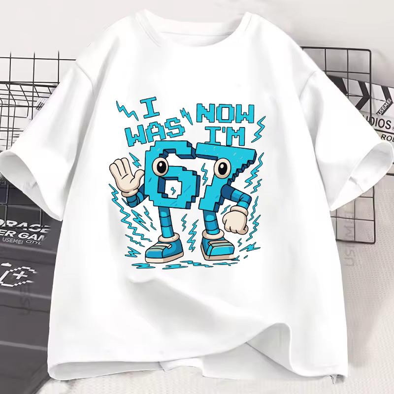 Unisex Women Fashion Gaming Meme T-Shirt Y2k Casual Tees Tops for Boys Girls Funny Six Seven 67 Brainrot Print Short Sleeve T Shirt