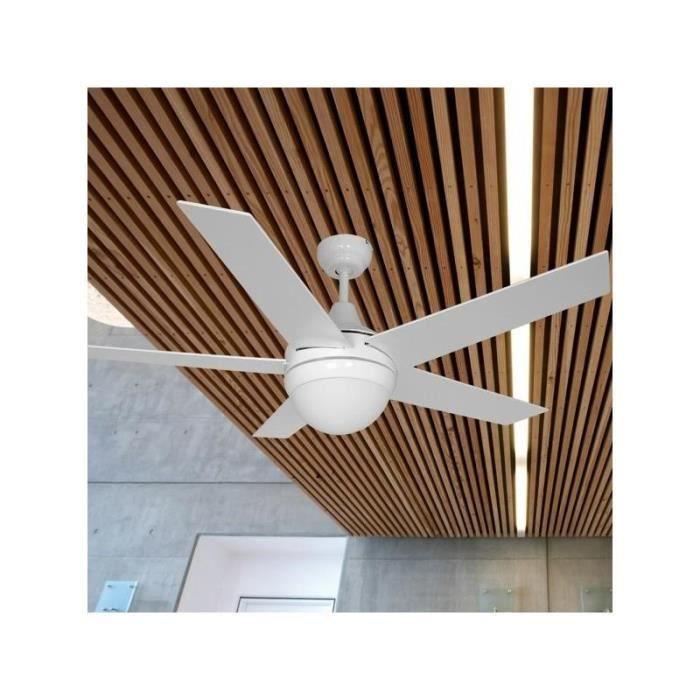 Ventilateur De Plafond ADRIATICO - EDM - 130cm - 2xE14 40W - Blanc/Chrome