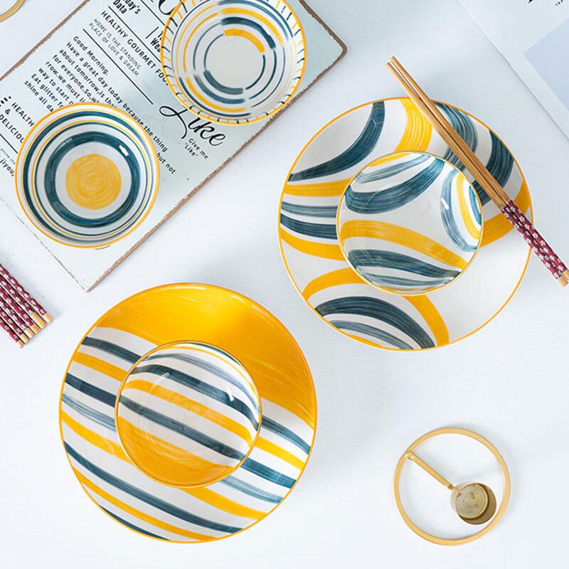 Jingxun Nordic Blue and White Ceramic Dinnerware Set