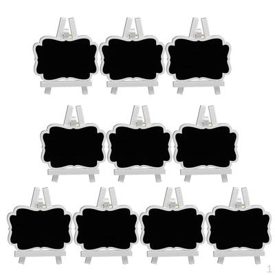 10 Pieces Wooden Tabletop Blackboard Chalkboard Stand Display Tags 11x9cm