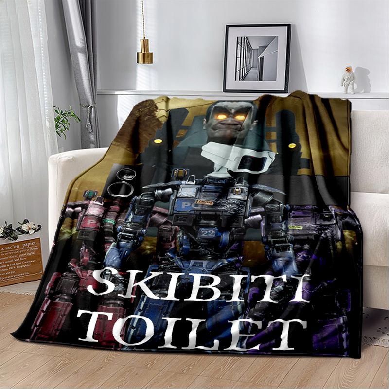 3D Skibidi Toilet Speakerman Cameraman TVman Flannel Blanket,Soft Throw Blanket for Home Bedroom Bed Sofa Travel Cover Kid Gift