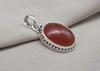 Carnelian Pendant: 925 Sterling Silver Orange Red Gemstone Healing Crystal Jewelry