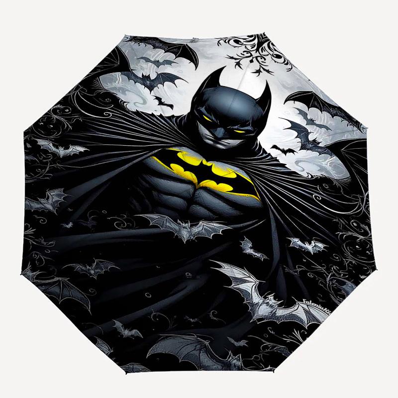 1pc Batman Automatic Folding Umbrella - Compact 8-Rib Design, Durable Plastic & Iron1202L