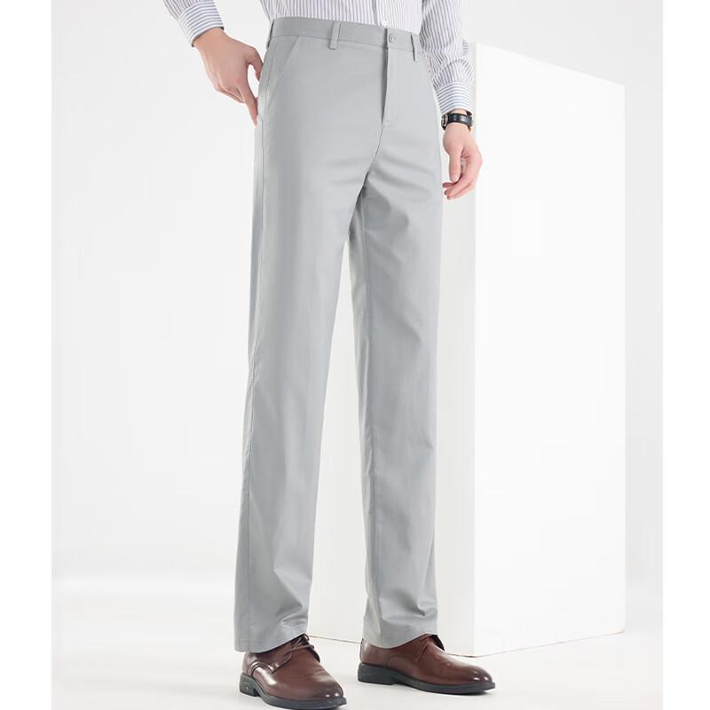 

FENGMAO Men s Linen Blend Straight-Leg Pants 40
