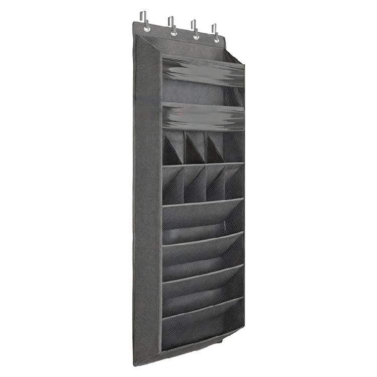 

Useful Over The Door Storage With Very Big Pockets For Holding 22 Pairs Of Shoes And Everyday Objects серый