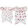 Dog Summer Cotton Shirts Heart Printed Ruffle Sleeveless Puppy Vest Soft Breathable Sweet Pet Outfit for Small Dogs Cats