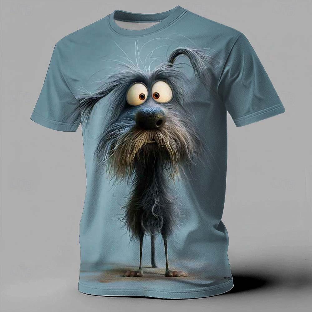 3D Printed Dog Face T Shirt Men Realistic Golden Retriever Puppy Big Eyes Graphic Tee Animal Lover Shirt Clothing