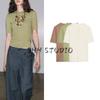 Summer New Product Women's Clothes Minimalist Cotton and Linen Blended Decorated Row Button Fashion Straight Round Neck Short Sleeve T-shirt 4174010