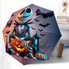1pc Halloween Theme Jack Pumpkin Pattern Beautiful Looking Automatic Folding Umbrella, 3 Folding, 8 Pole Frame Design, Durable and Suitable