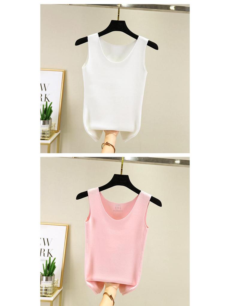 Women's Slim Double-Faced Fleece Vest: Warm Seamless Cotton Bottoming Shirt for Autumn and Winter