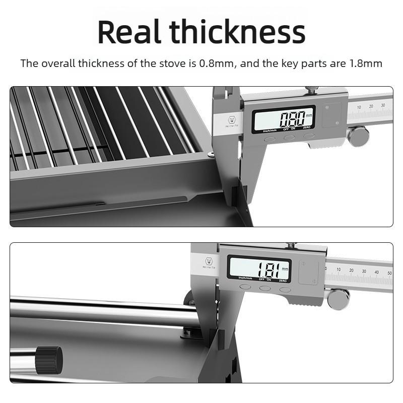 Large Barbecue Grill Outdoor Thickened Foldable Portable BBQ Stove Grill Large Capacity Installation Free Barbecue Rack Set