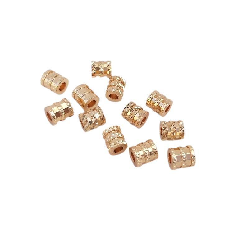 14K Gold-Filled Color-Preserving Pendant Spacer Beads: Small Waist Tube for DIY Bracelets, Necklaces, Clavicle Chains