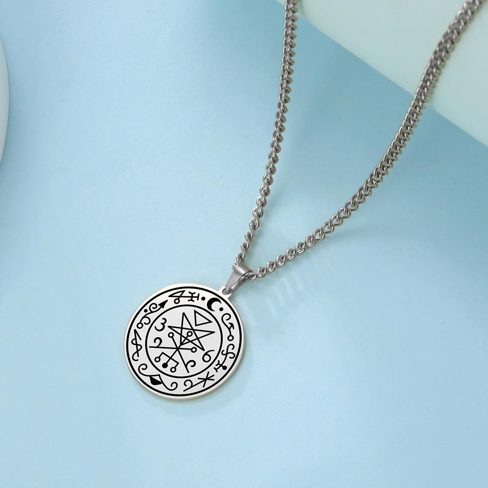 Dawapara Sigil of Lilith Necklace Seal Supernatural Amulet Stainless Steel Gothic Pagan Jewelry Religious Gift