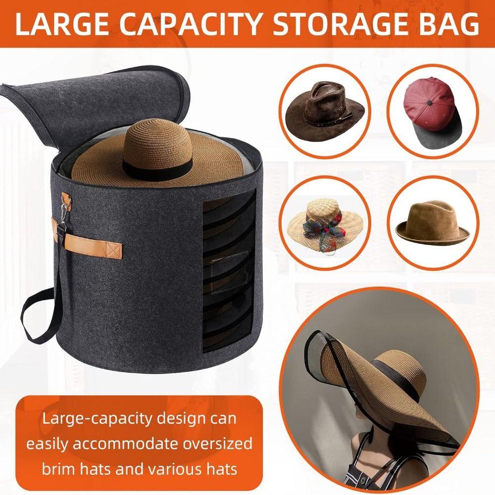 Window Hat Storage Box Dustproof Clothes Storage Bin Round Cowboy Hat Container  Travel